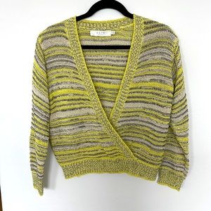 Yellow, cream and black knit sweater